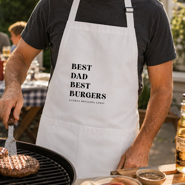 Benutzerdefinierter Name Bester Papa Beste Burger  Schürze (Von Creator hochgeladen)