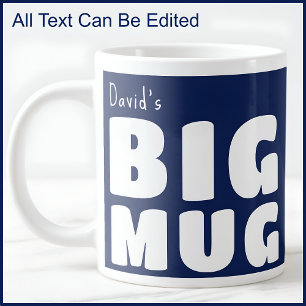 Benutzerdefinierter Name Big Mug Navy Blau C41 Lus Jumbo-Tasse