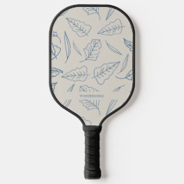 Benutzerdefinierter Name Blau Pastell Floral Pickleball Schläger