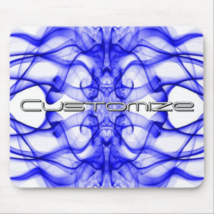 Benutzerdefinierter Name Blau Rauch Symmetrisch We Mousepad