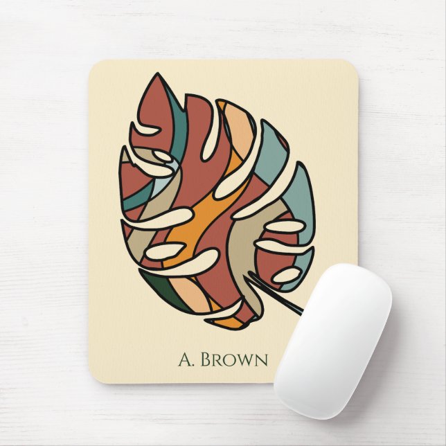 Benutzerdefinierter Name Botanisches Blatt Serene  Mousepad (Mit Mouse)