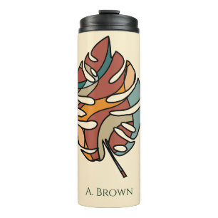 Benutzerdefinierter Name Botanisches Blatt Serene Thermosbecher