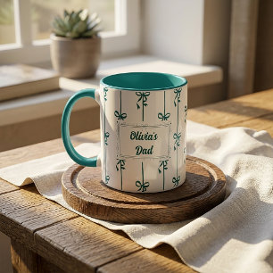 Benutzerdefinierter Name Bow Stripe Becher Geschen Tasse