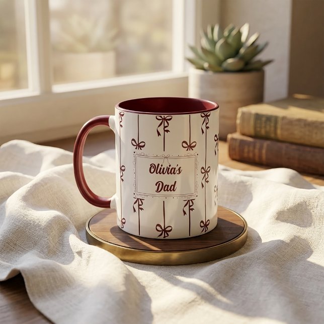 Benutzerdefinierter Name Bow Stripe Becher Geschen Tasse (Von Creator hochgeladen)