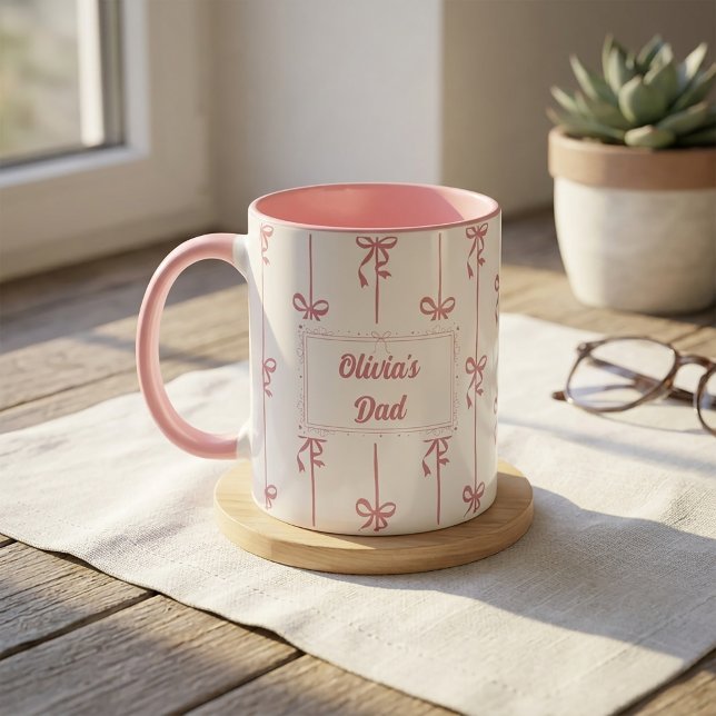 Benutzerdefinierter Name Bow Stripe Tasse Geschenk (Von Creator hochgeladen)