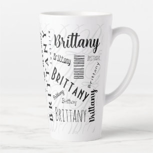 Benutzerdefinierter Name Brittany Schwarz Weiß  Milchtasse
