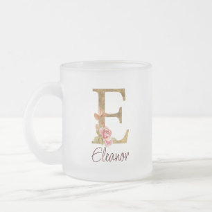 Benutzerdefinierter Name Buchstabe E Goldfolie Ros Mattglastasse