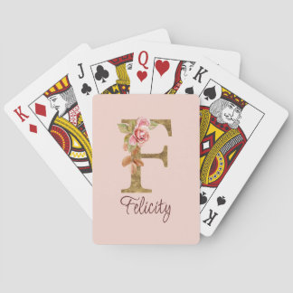 Benutzerdefinierter Name Buchstabe F Goldfolie Bla Spielkarten