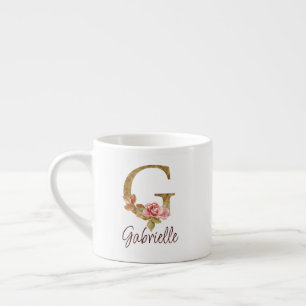 Benutzerdefinierter Name Buchstabe G Goldfolie Bla Espressotasse