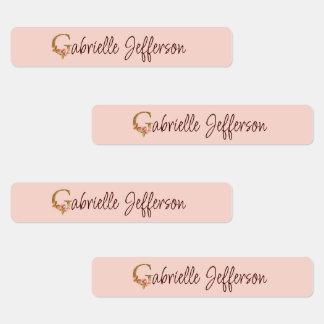 Benutzerdefinierter Name Buchstabe G Goldfolie Ros Etiketten