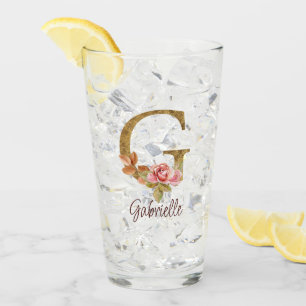 Benutzerdefinierter Name Buchstabe G Goldfolie Ros Glas