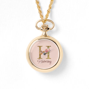 Benutzerdefinierter Name Buchstabe H Goldfolie Bla Armbanduhr