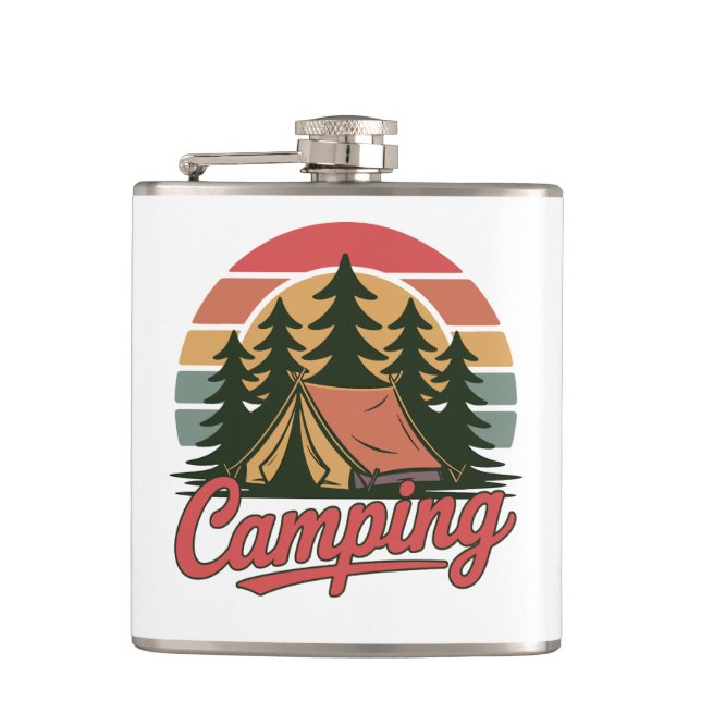 Benutzerdefinierter Name Camping Flachmann (Vorderseite)