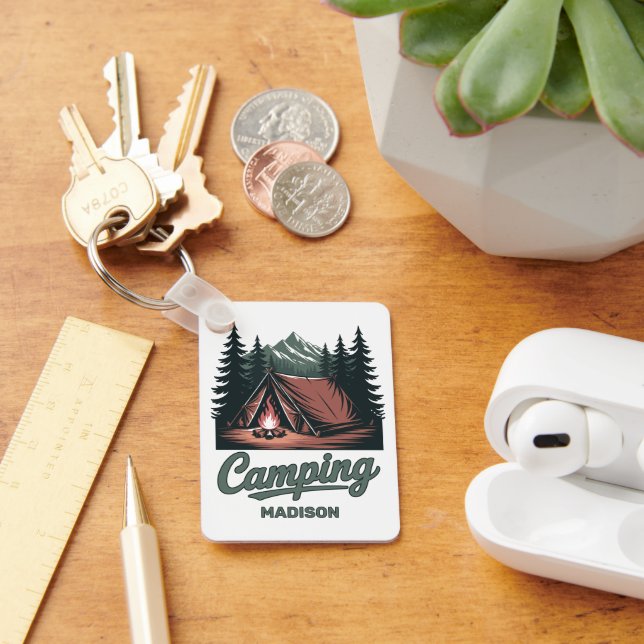 Benutzerdefinierter Name Camping Schlüsselanhänger (Schreibtisch)