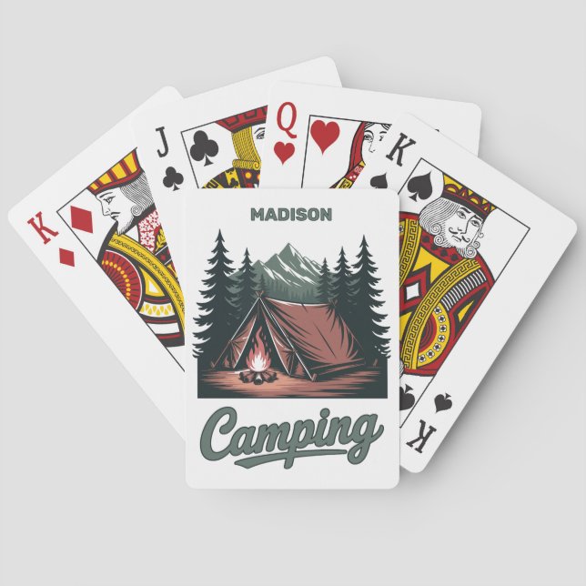 Benutzerdefinierter Name Camping Spielkarten (Rückseite)