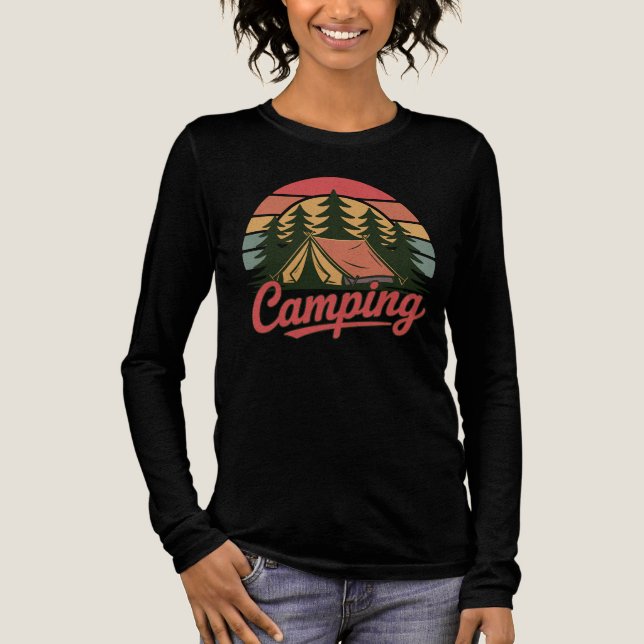 Benutzerdefinierter Name Camping Tri-Blend Shirt (Vorderseite)