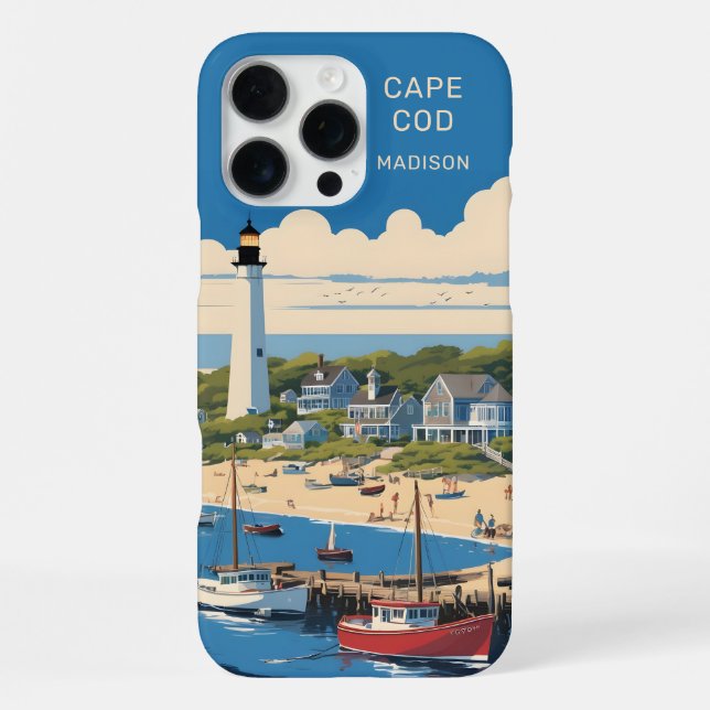 Benutzerdefinierter Name Cape Cod Massachusetts iPhone Hülle (Rückseite)