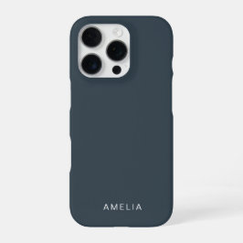 Benutzerdefinierter Name Charcoal Blue iPhone-Hüll iPhone 16 Pro Hülle