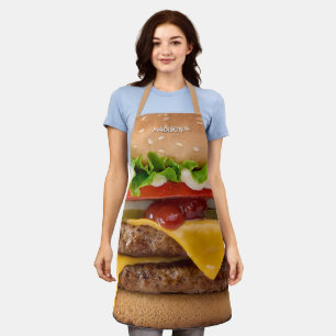 Benutzerdefinierter Name Cheeseburger Schürze