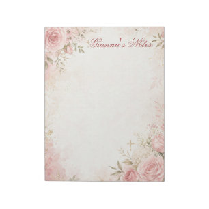 Benutzerdefinierter Name Christliches Florales Not Notizblock