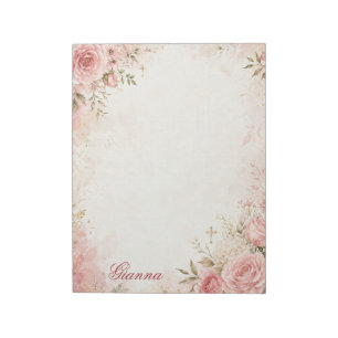 Benutzerdefinierter Name Christliches Florales Not Notizblock