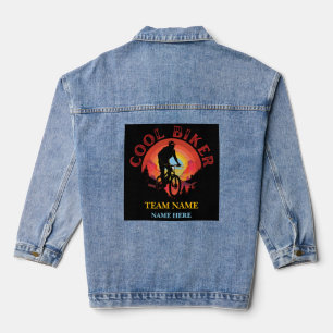 Benutzerdefinierter Name Cool Biker Biking Team Jeansjacke