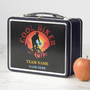 Benutzerdefinierter Name Cool Biker Biking Team Metall Brotdose