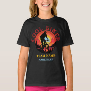 Benutzerdefinierter Name Cool Biker Biking Team T-Shirt
