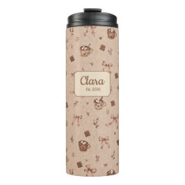Benutzerdefinierter Name Cozy Cocoa Heiße Schokola Thermosbecher