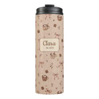 Benutzerdefinierter Name Cozy Cocoa Heiße Schokola Thermosbecher