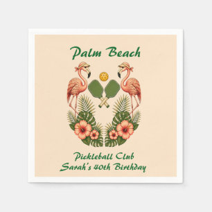 Benutzerdefinierter Name Creme Palm Beach Pickleba Serviette