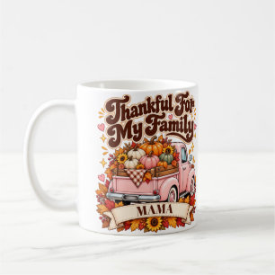 Benutzerdefinierter Name Dankbare Familie Thanksgi Kaffeetasse