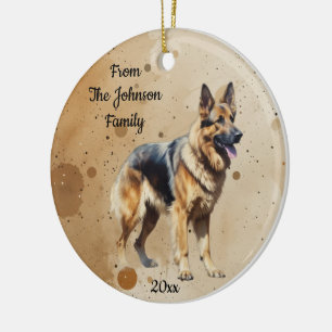 Benutzerdefinierter Name, datiertes Weihnachten D Keramik Ornament