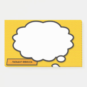 Benutzerdefinierter Name Denkblase Spaß Comic Buch Post-it Klebezettel