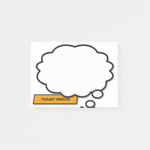 Benutzerdefinierter Name Denkblase Spaß Comicbuch Post-it Klebezettel