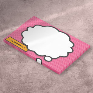 Benutzerdefinierter Name Denkblase Spaß Retro-Comi Post-it Klebezettel
