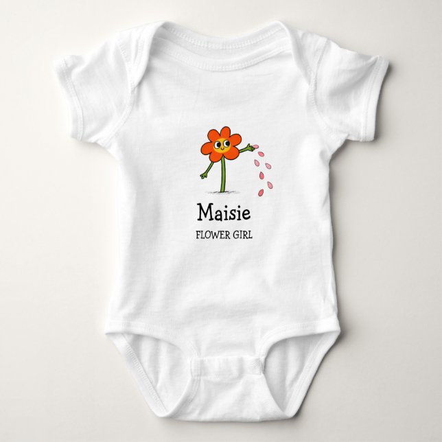 Benutzerdefinierter Name der Blumenmädchen-Laune S Baby Strampler (Vorderseite)