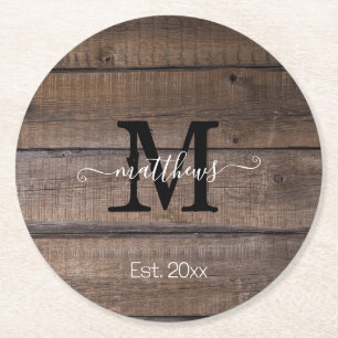 Benutzerdefinierter Name der einfachen Rustikalen Runder Pappuntersetzer