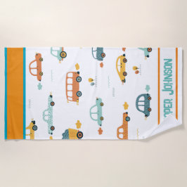 Benutzerdefinierter Name des Fahrzeugs pastellblau Strandtuch