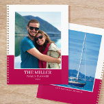 Benutzerdefinierter Name des Fotos Rosa Modern Planer<br><div class="desc">Erstellen Sie Ihren eigenen Foto-Jahresplaner! Eine stilvolle Vorlage personalisiert mit zwei Lieblingsfotos,  Ihrem Namen,  dem Jahr und einer persönlichen Aufnahme oder einem Motto. Kundenspezifische Planer machen wunderbare Geschenke für Familie und Freunde und sind eine gute Möglichkeit,  um alle organisierten behalten! Druckfarben: Rosa und Weiß.</div>