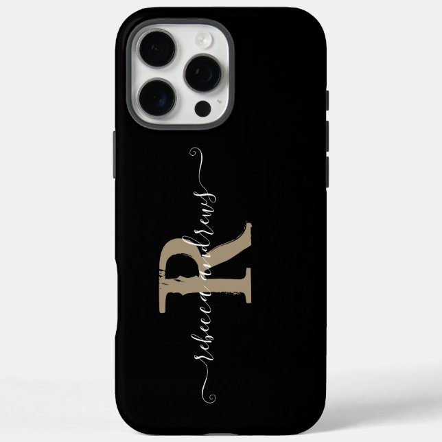 Benutzerdefinierter Name des Monogram-Skripts für  Case-Mate iPhone Hülle (Rückseite)