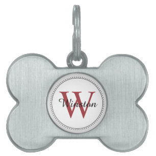 Benutzerdefinierter Name des Tieres Rotes Monogram Tiermarke