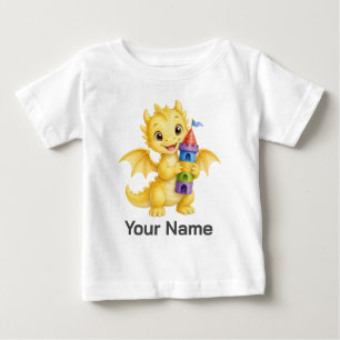 Benutzerdefinierter Name Drache Burg Turm Baby T-shirt
