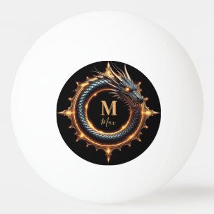🐉 Benutzerdefinierter Name Drache Fantasy-Symbol Tischtennisball