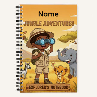 Benutzerdefinierter Name Dschungelabenteuer Notizbuch