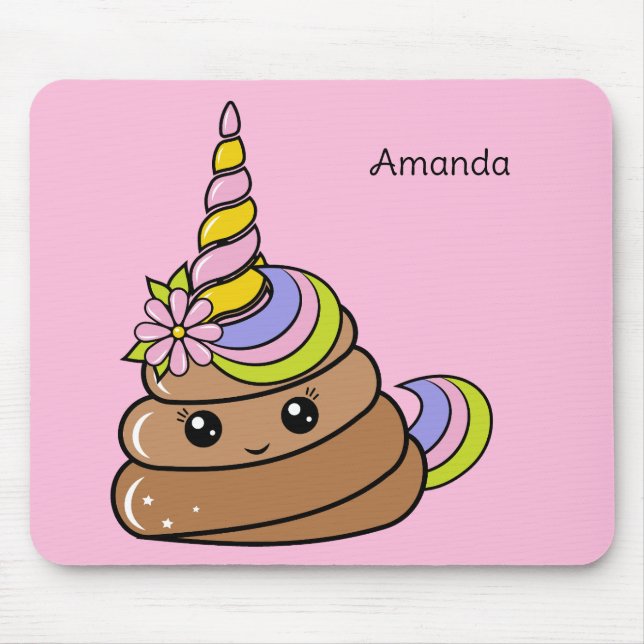 Benutzerdefinierter Name Einhorn Kot Mousepad (Vorne)
