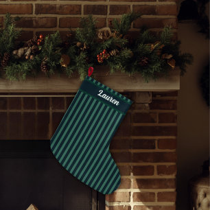 Benutzerdefinierter Name - Elegant nostalgisch ges Großer Weihnachtsstrumpf