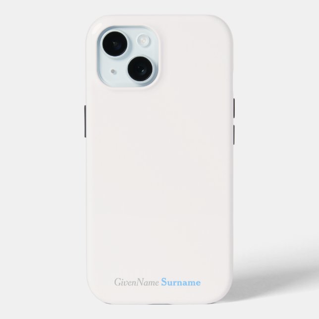 Benutzerdefinierter Name Elegante Rose Weiß Blau Case-Mate iPhone Hülle (Rückseite)