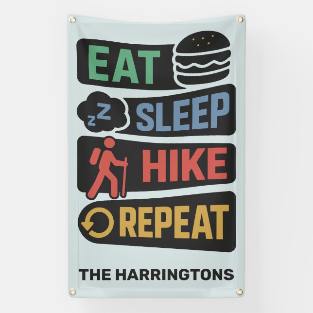 Benutzerdefinierter Name & Farbe Wandern Banner (Vertikal)