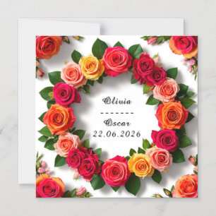 Benutzerdefinierter Name 🌸 Farbiger Blumenkranz f Magneteinladung